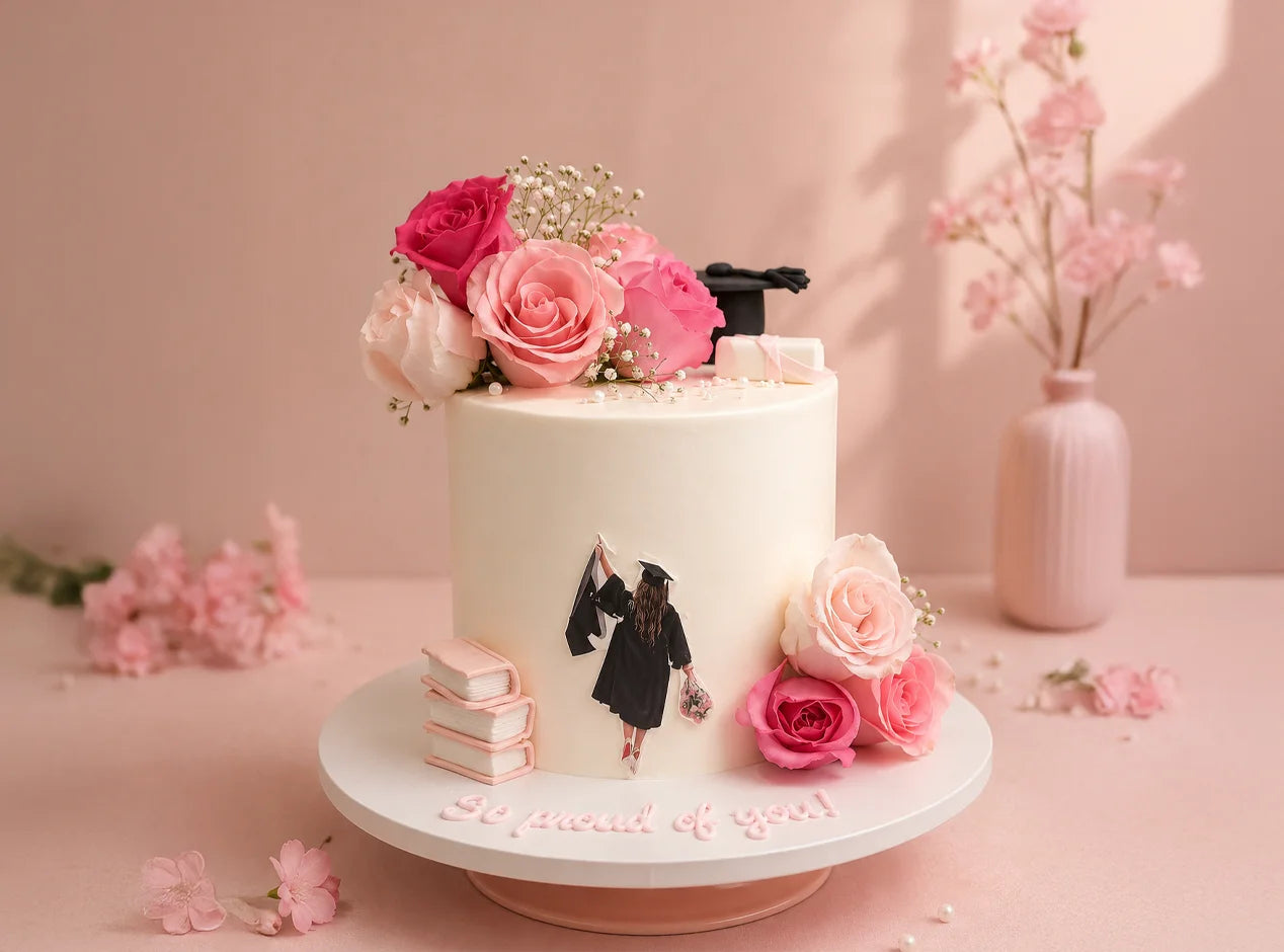 Proud Graduate Floral Cake