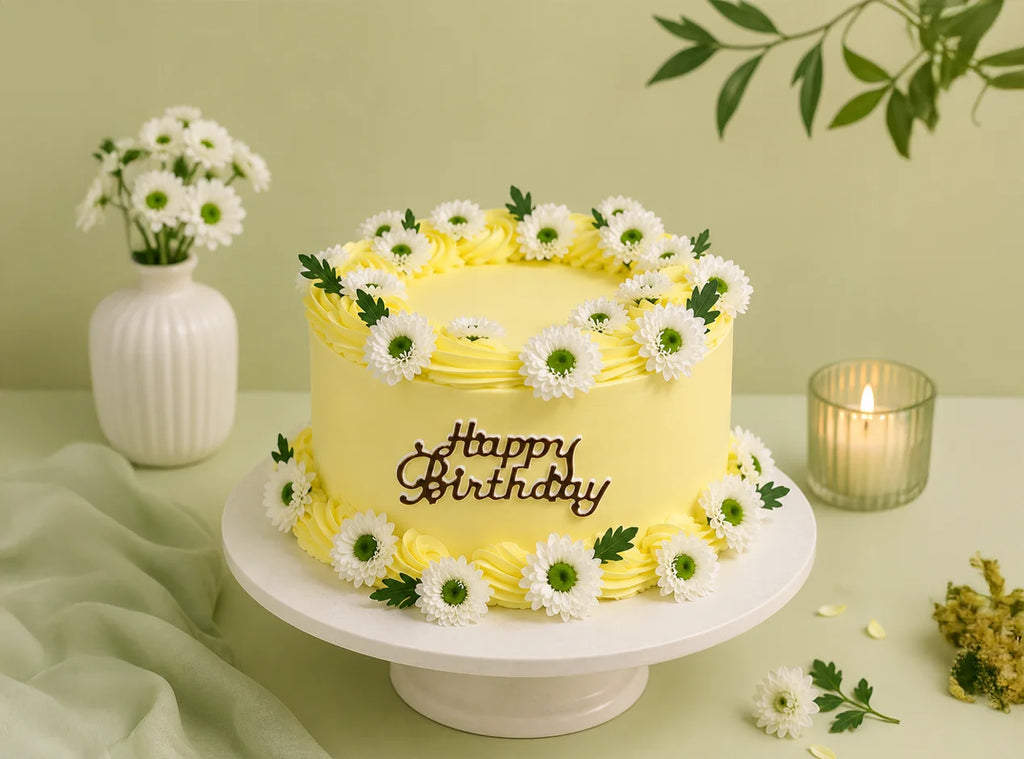 Yellow Floral Drama Cake