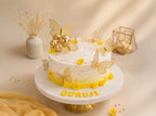 Golden Butterfly Birthday Cake
