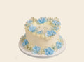 Blue Floral Heart Cake