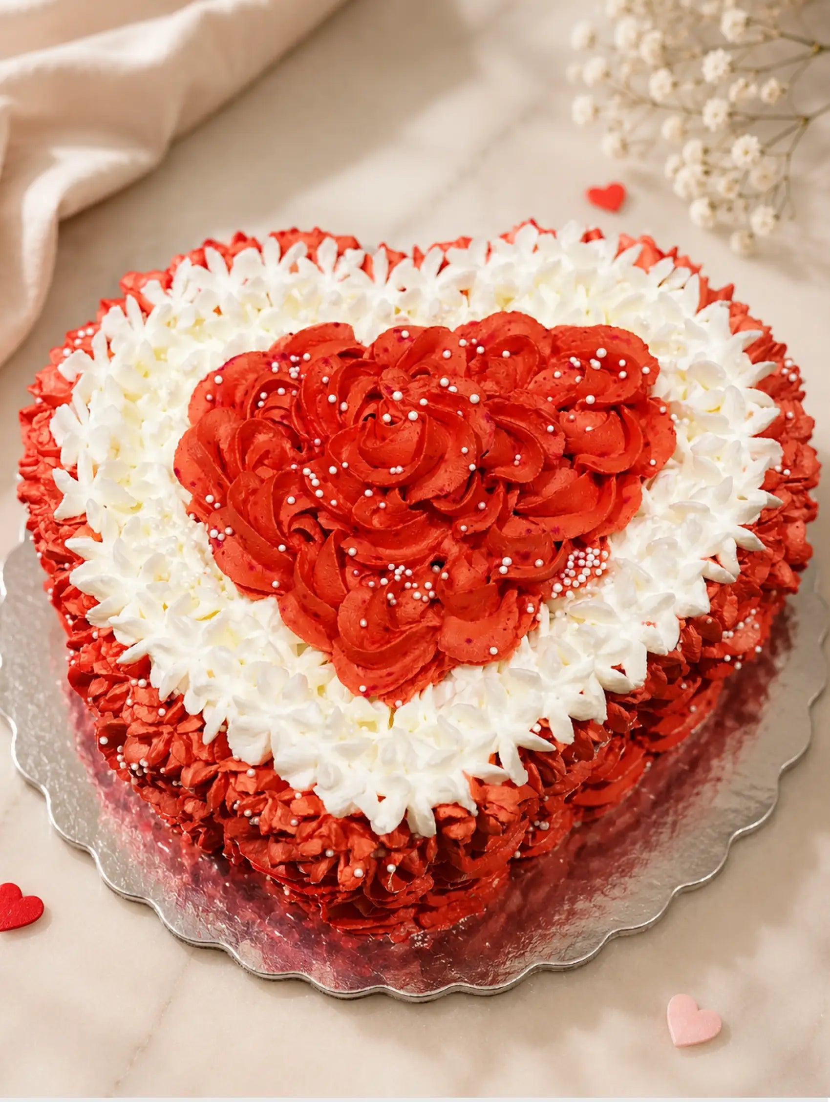 Crimson Heart Cake