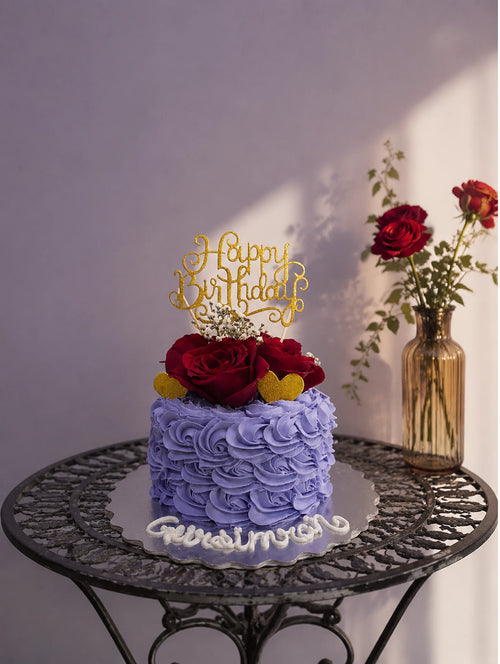 Amethyst Rose Ruffle Cake