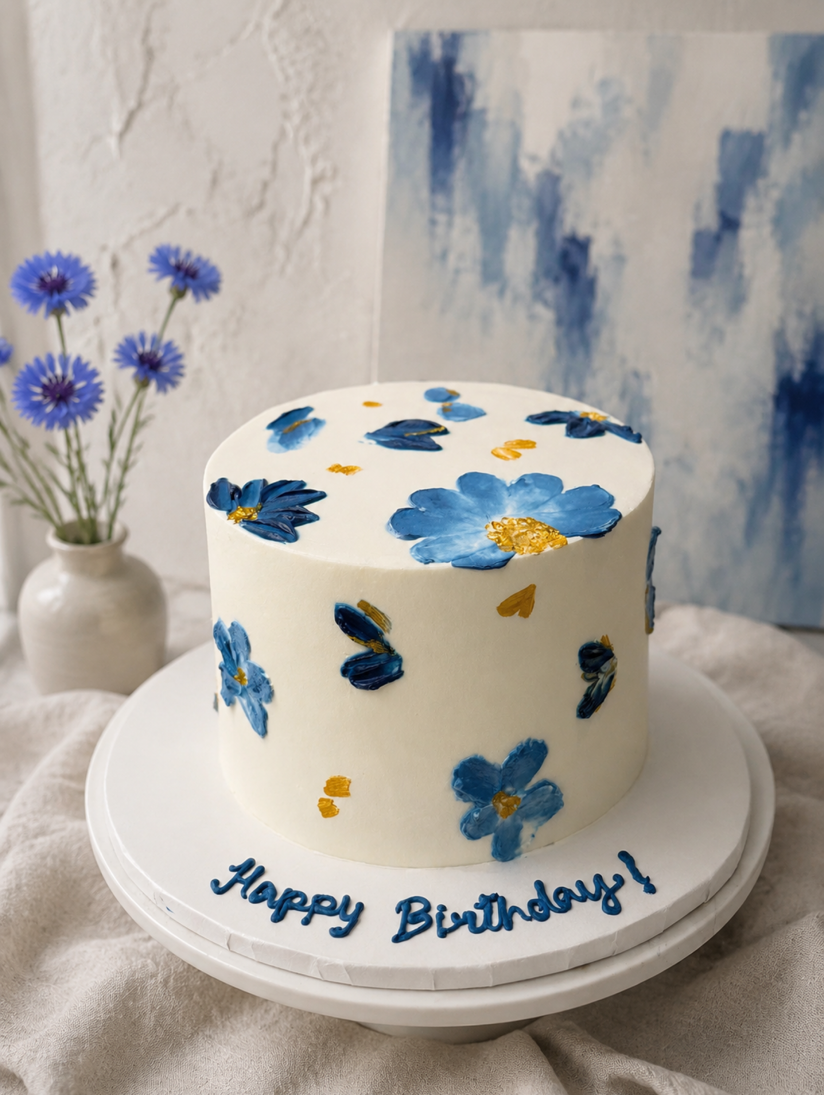 Custom_Blue_Blossom_Birthday_Cake_Brampton