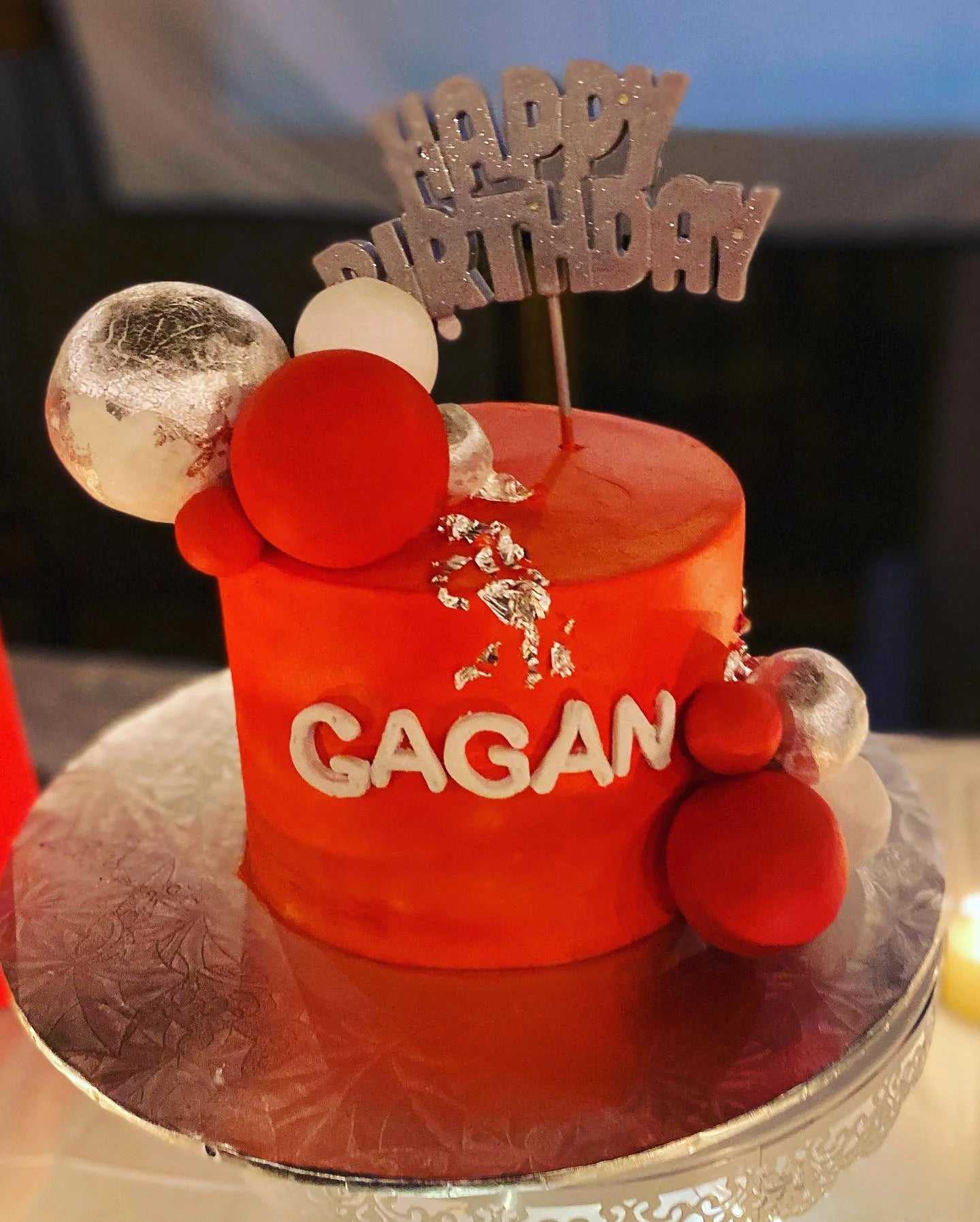 Blaze & Bauble Celebration Cake – Vibrant Eggless Birthday Cake