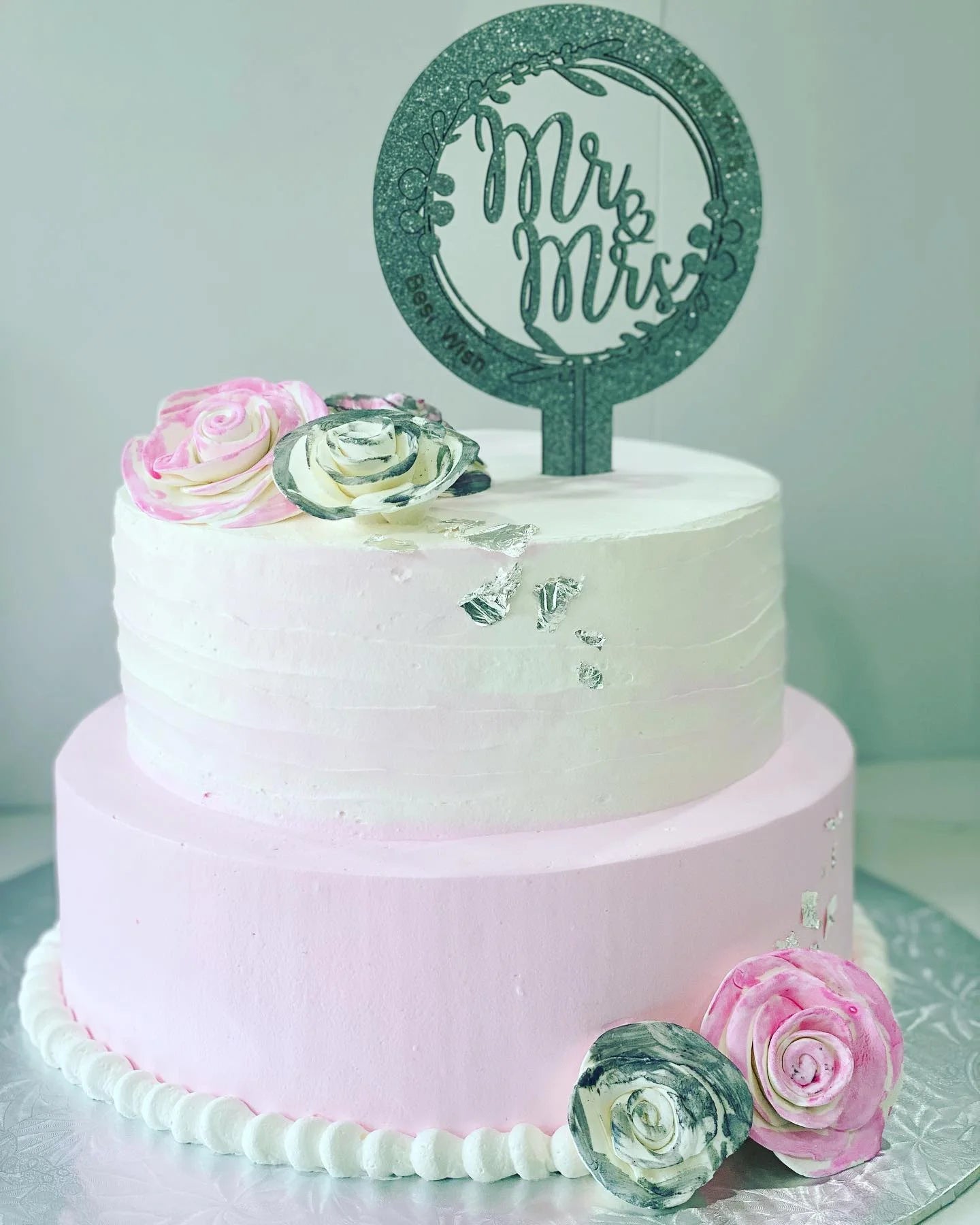 Blush & Bloom Forever Cake – Elegant Two-Tier Wedding & Anniversary Cake