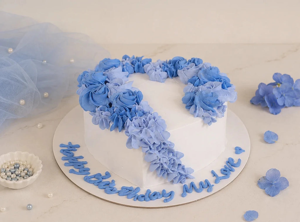 Blue Heart Cake - Alagh Cakes